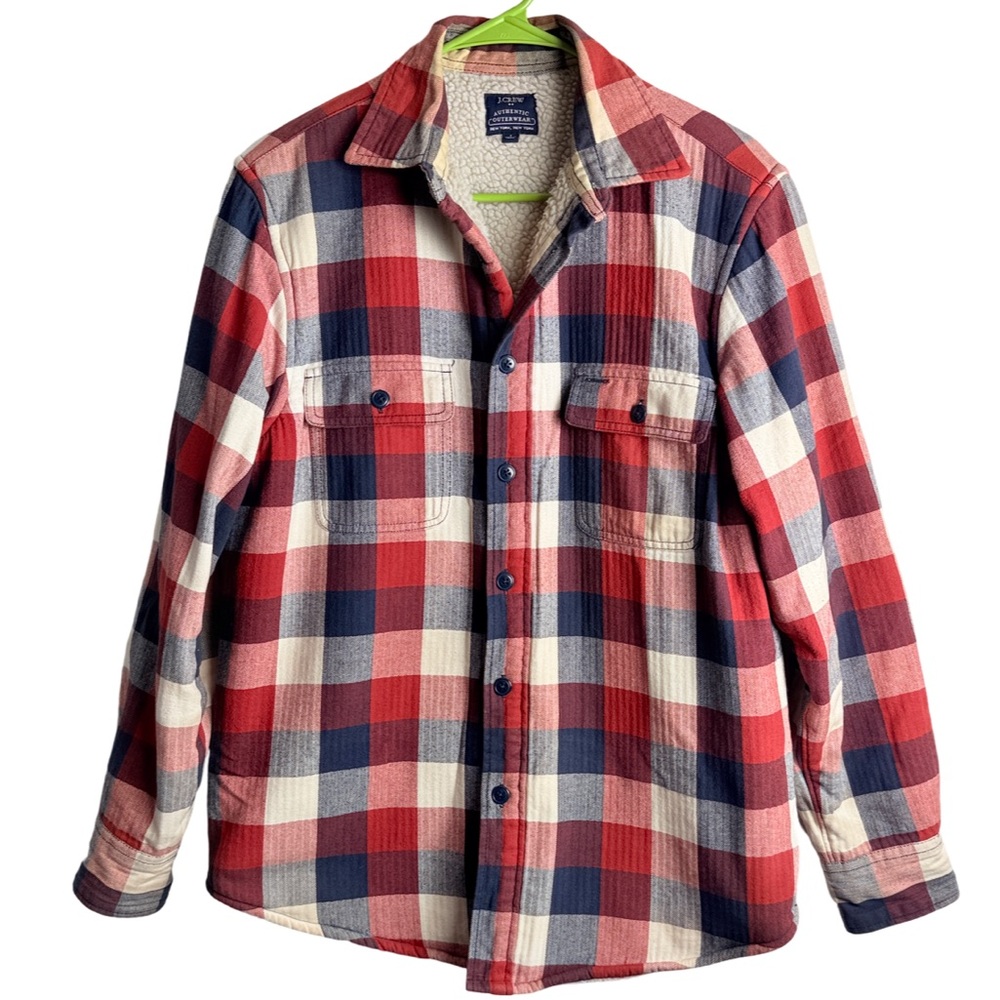 J.Crew Authentic Outerwear fleece-lined plaid flannel shirt Size S
